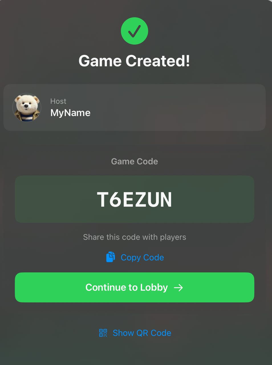 Game code and QR